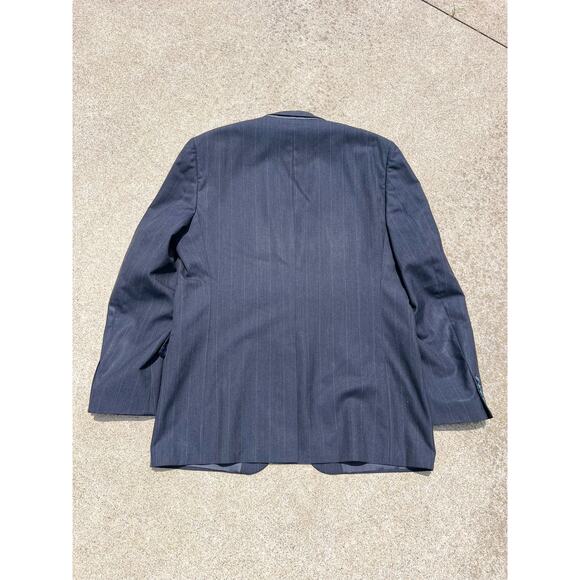 Vtg Coburne Square Suit Men Chest 46 Pinstripe Wool Two Button Jacket Trousers - Picture 7 of 12